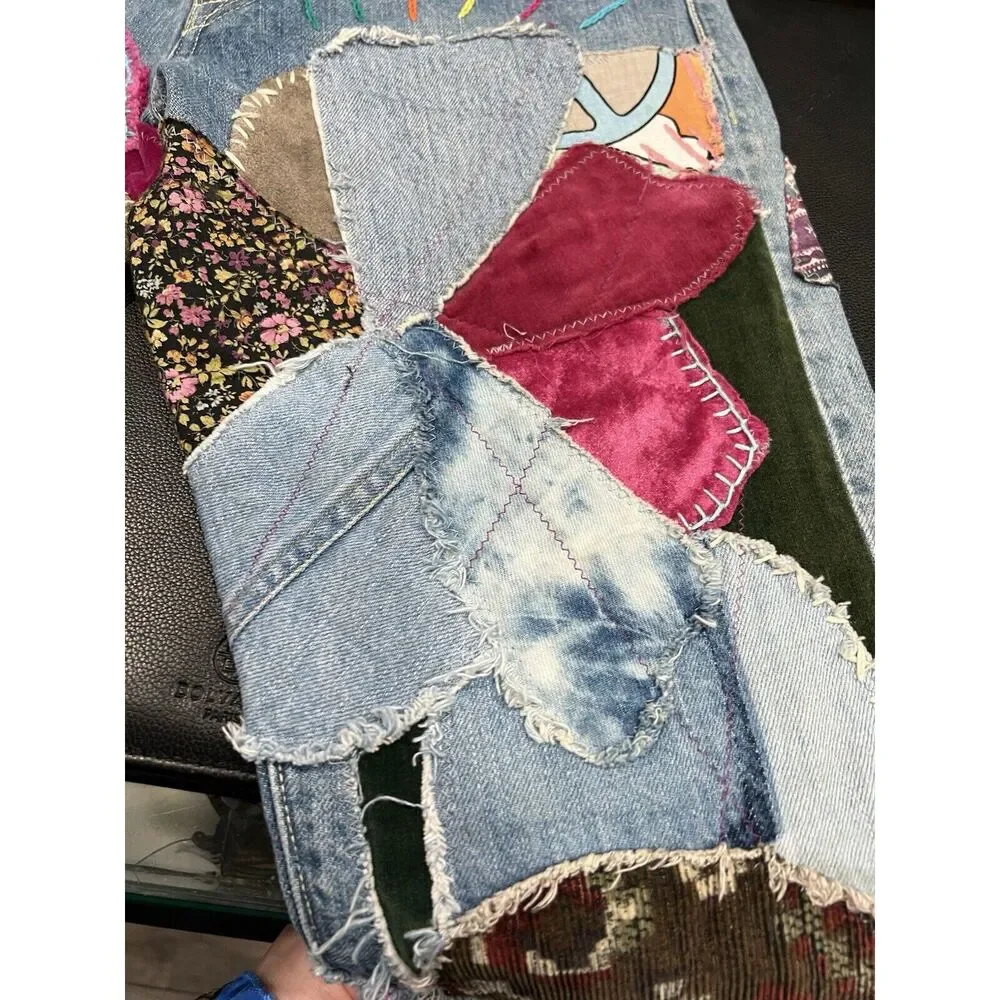 KAPITAL Straight Leg Crazy Patchwork Jeans Size 30 AUTHENTIC - Picture 7 of 15